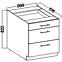 Küchenzeile Lara 60d 3s Bb Mdf Grau  Glänzend,2