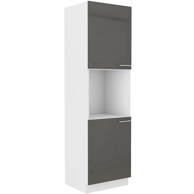 Küchenzeile Lara 60dp-210 2f Bb Mdf Grau  Glänzend