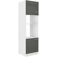 Küchenzeile Lara 60dpm-210 2f Bb Mdf Grau  Glänzend