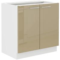 Küchenzeile Lara 80zl 2f Bb Mdf Cappuccino Glänzend
