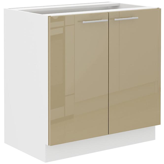 Küchenzeile Lara 80zl 2f Bb Mdf Cappuccino Glänzend