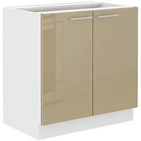 Küchenzeile Lara 80d 2f Bb Mdf Cappuccino Glänzend