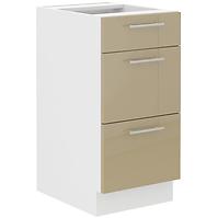 Küchenzeile Lara 40d 3s Bb Mdf Cappuccino Glänzend