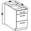 Küchenzeile Lara 40d 3s Bb Mdf Cappuccino Glänzend,2