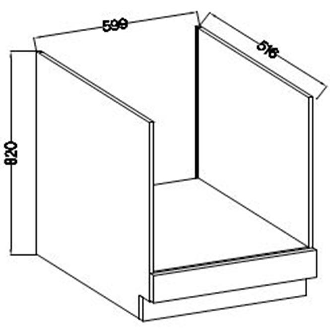 Küchenzeile Lara 60d Gaz Bb Mdf Cappuccino Glänzend,2