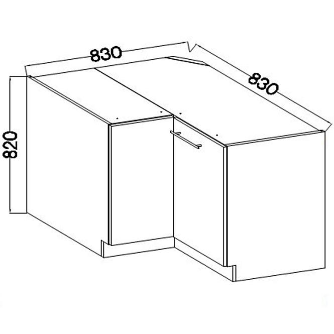 Küchenzeile Lara 105 Nd 1f Bb Mdf Cappuccino Glänzend