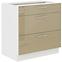 Küchenzeile Lara 80d 3s Bb Mdf Cappucino Glänzend