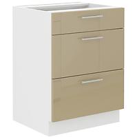 Küchenzeile Lara 60d 3s Bb Mdf Cappuccino Glänzend