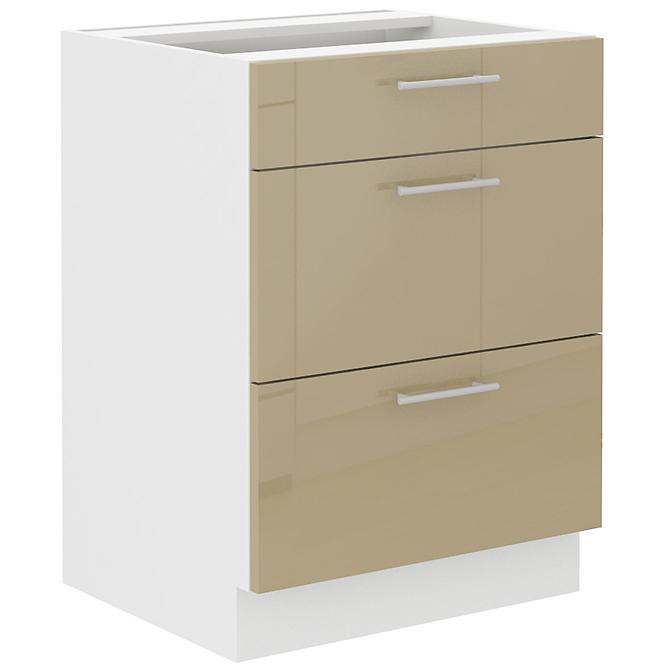 Küchenzeile Lara 60d 3s Bb Mdf Cappuccino Glänzend