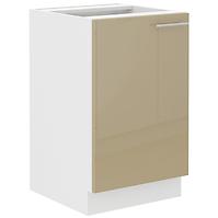 Küchenzeile Lara 50zl 1f Bb Mdf Cappuccino Glänzend