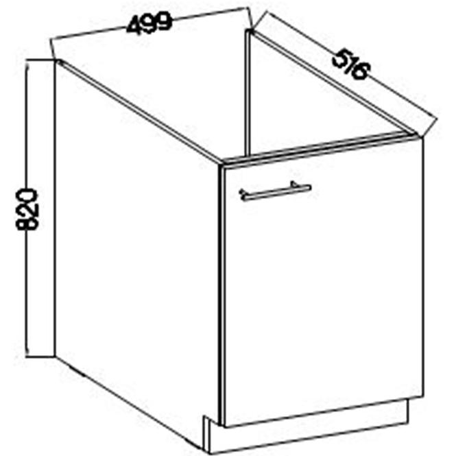Küchenzeile Lara 50zl 1f Bb Mdf Cappuccino Glänzend