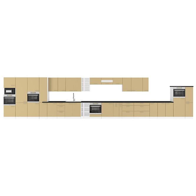 Küchenzeile Lara 50zl 1f Bb Mdf Cappuccino Glänzend