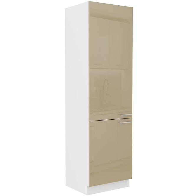 Küchenzeile Lara 60dk-210 2f Bb Mdf Cappuccino Glänzend