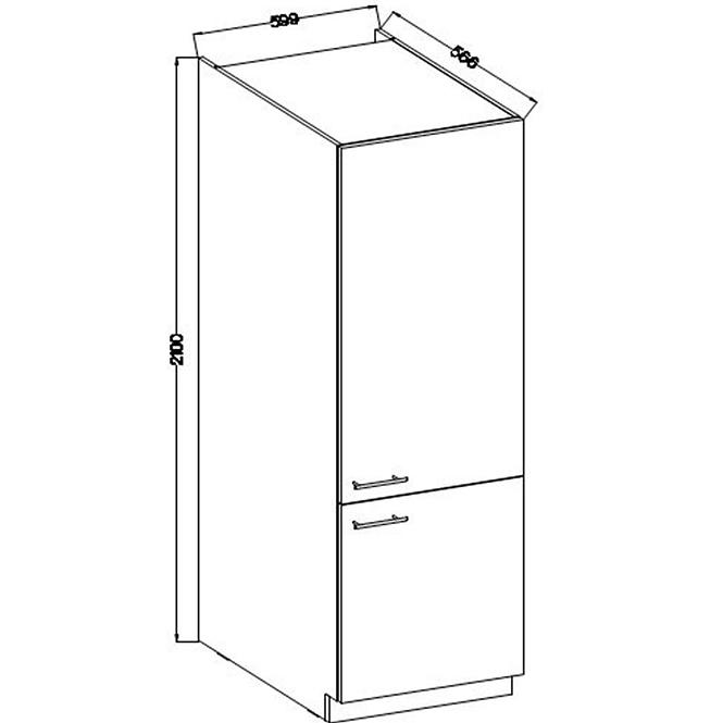 Küchenzeile Lara 60dk-210 2f Bb Mdf Cappuccino Glänzend