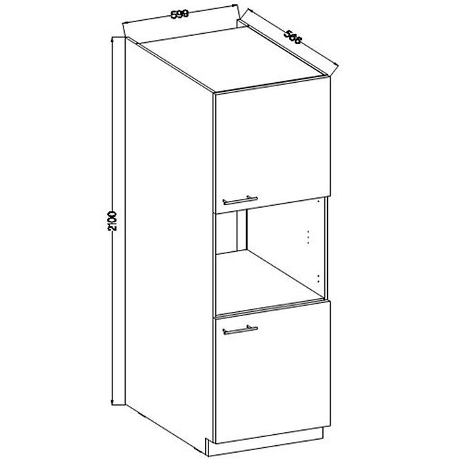 Küchenzeile Lara 60dp-210 2f Bb Mdf Cappuccino Glänzend