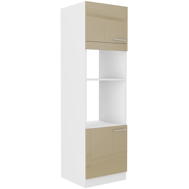 Küchenzeile Lara 60dpm-210 2f Bb Mdf Cappuccino Glänzend