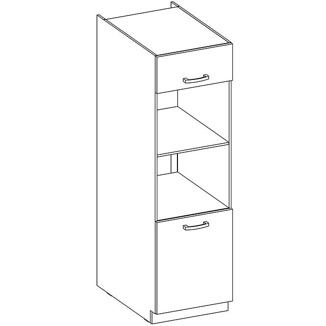 Küchenzeile Lara 60dpm-210 2f Bb Mdf Cappuccino Glänzend