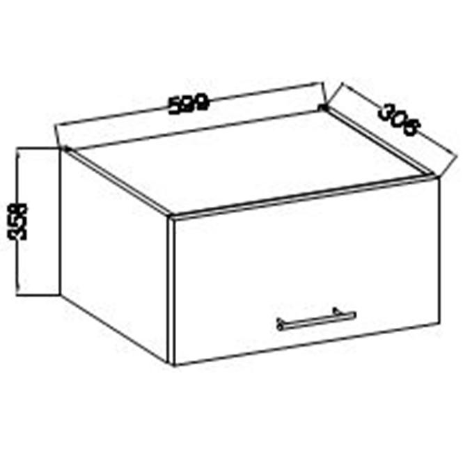 Küchenzeile Lara 60gu-36 1f Mdf  Weiß Glänzend
