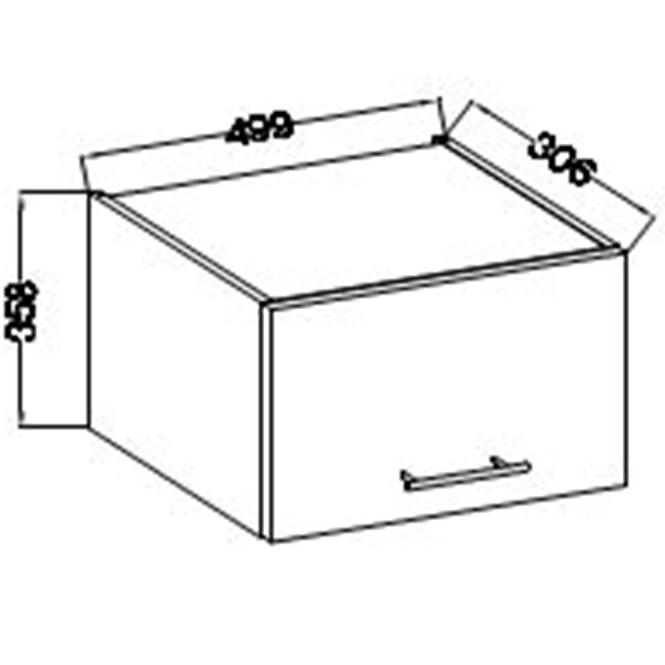 Küchenzeile Lara 50gu-36 1f Mdf Weiß Glänzend,2