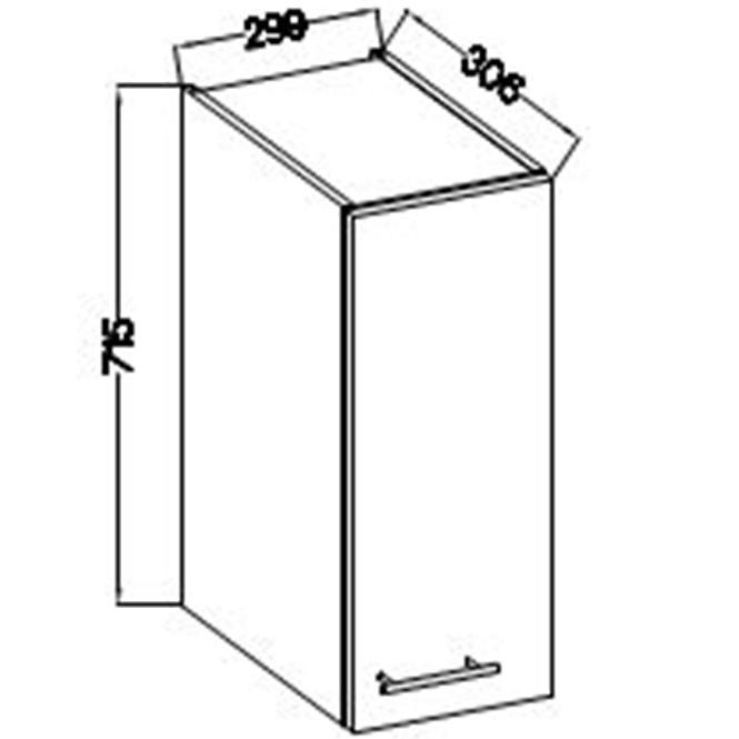 Küchenzeile Lara 30g-72 1f Mdf  Weiß Glänzend,2