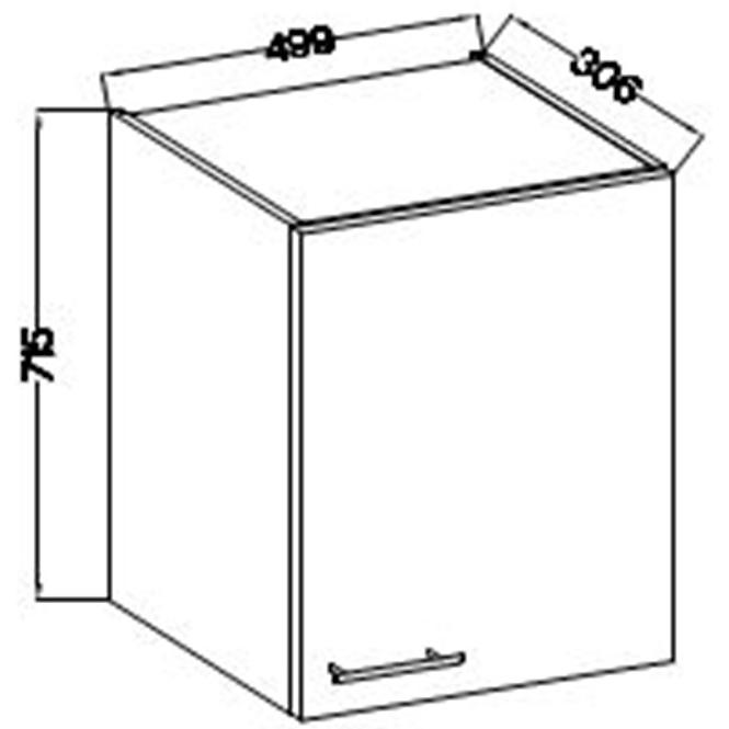 Küchenzeile Lara 50g-72 1f Mdf  Weiß Glänzend,2