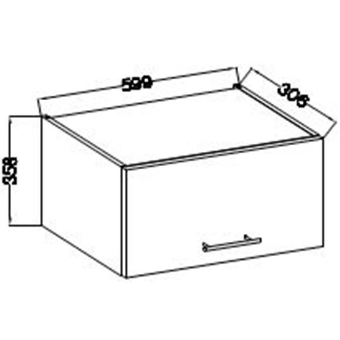 Küchenzeile Lara 60gu-36 1f Mdf Grau Glänzend,2