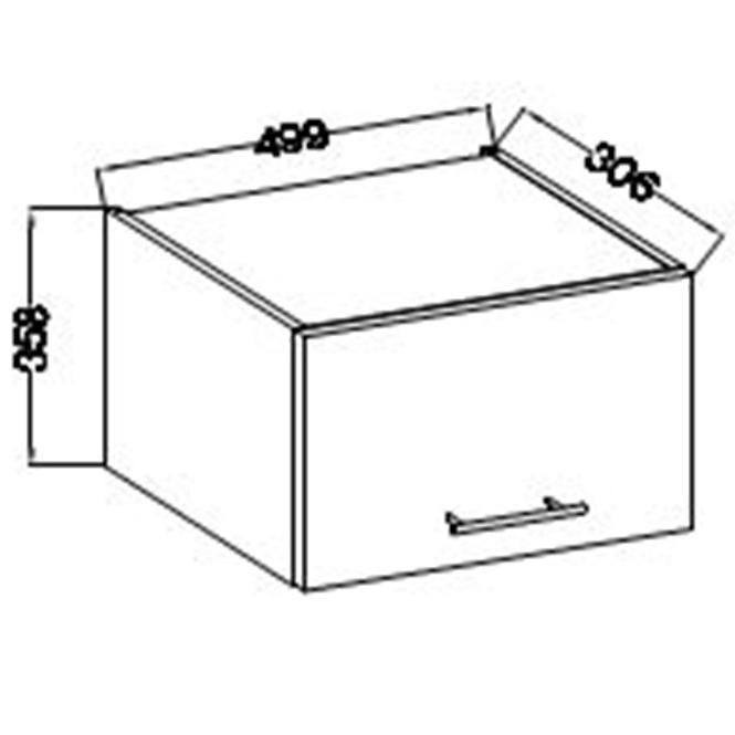 Küchenzeile Lara 50gu-36 1f Mdf Grau Glänzend,2