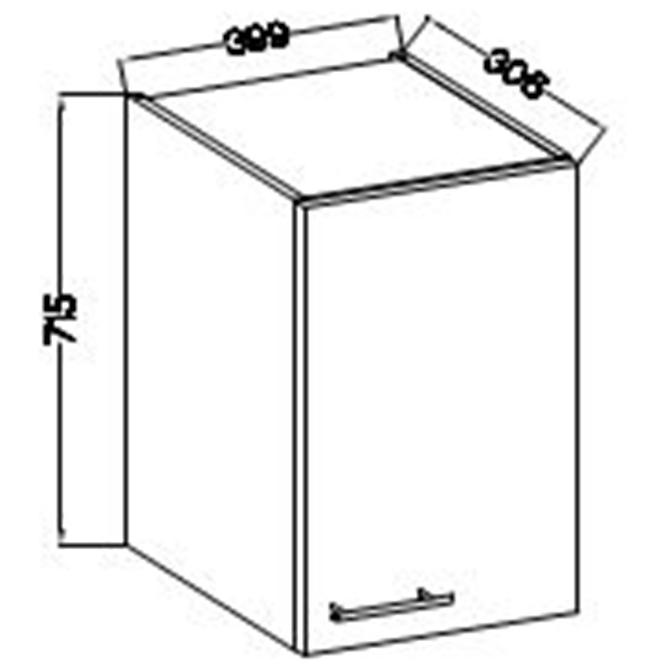 Küchenzeile Lara 40g-72 1f Mdf Grau Glänzend,2