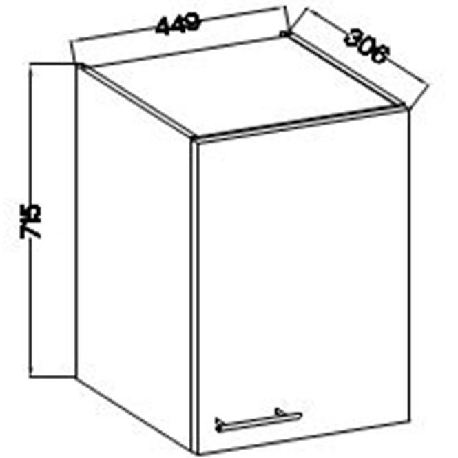 Küchenzeile Lara 45g-72 1f Mdf Cappuccino Glänzend,2