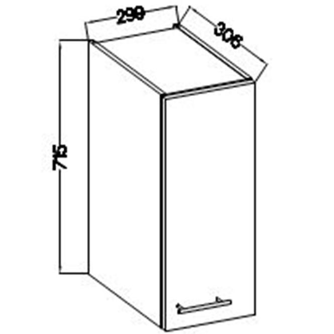 Küchenzeile Lara 30g-72 1f Mdf Cappuccino Glänzend,2