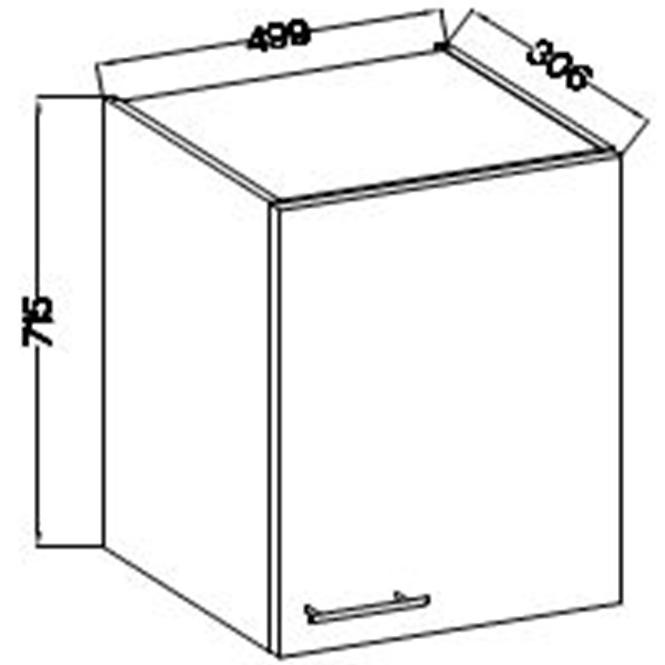 Küchenzeile Lara 50g-72 1f Mdf Cappuccino Glänzend,2