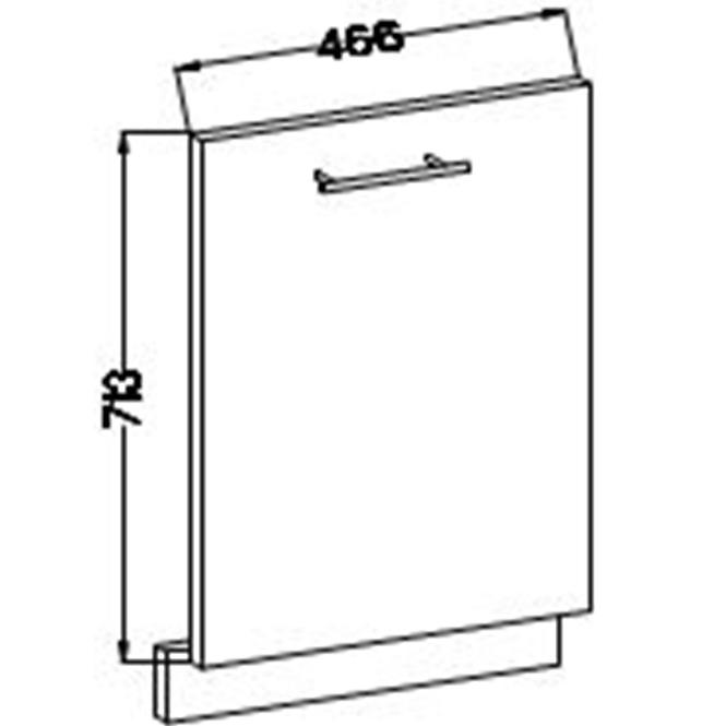 Küchenzeile Lara Front Zm.713x446 Mdf Weiß Glänzend,2