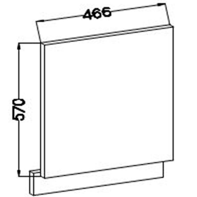 Küchenzeile Lara Front Zm.570x446 Mdf Weiß Glänzend,2