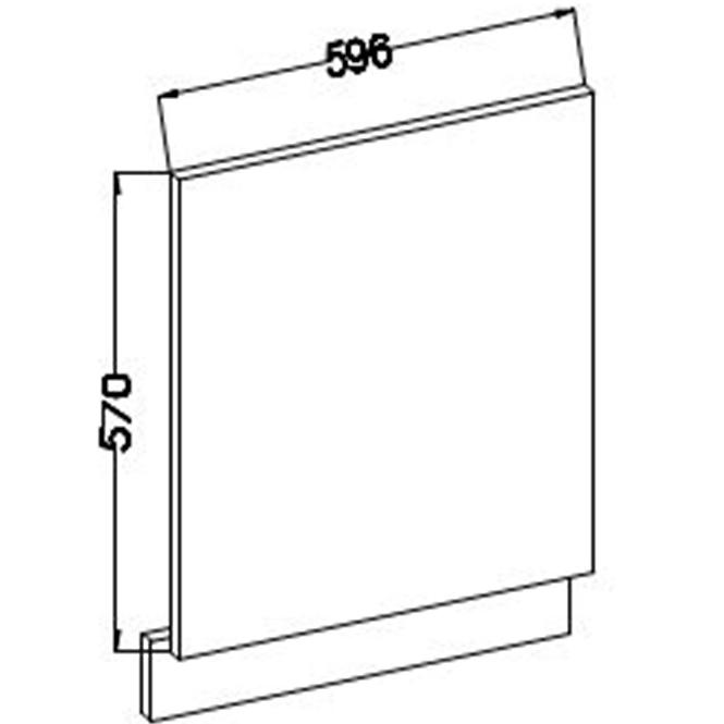 Küchenzeile Lara Front Zm.570x596 Mdf Grau Glänzend,2