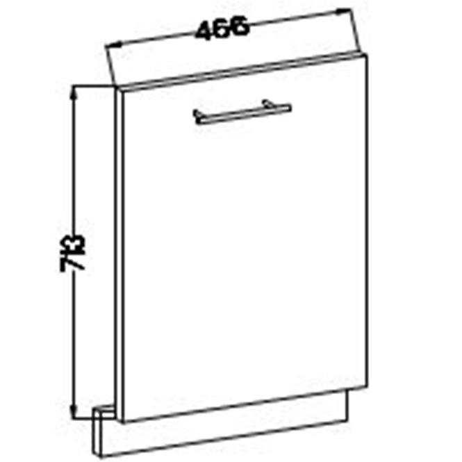Küchenzeile Lara Front Zm.713x446 Mdf Grau Glänzend,2