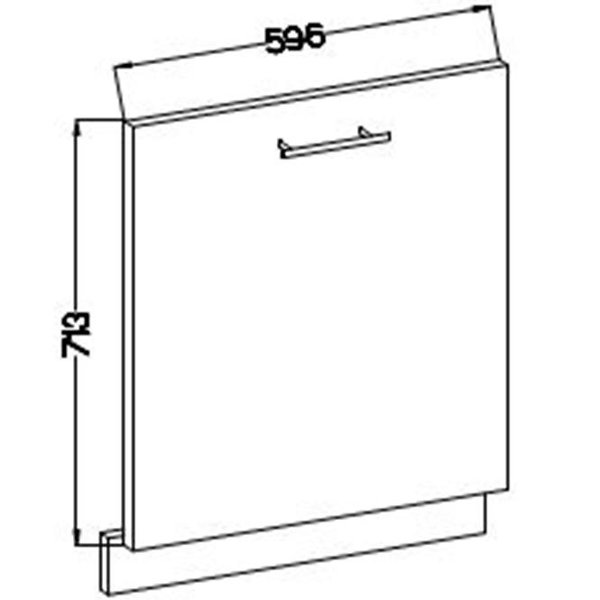 Küchenzeile Lara Front Zm.713x596 Mdf Cappuccino Glänzend