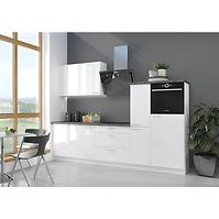 Küchenzeile Lara 280 Mdf Weiß Glänzend  ohne Arbeitsplatte 