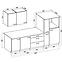 Küchenzeile Lara 280 Mdf Cappucino Glänzend  ohne Arbeitsplatte,2