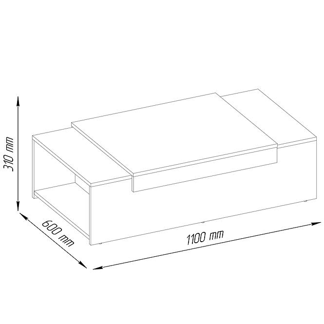 Couchtisch Haga Weiß/wotan 31.6X110X60.3