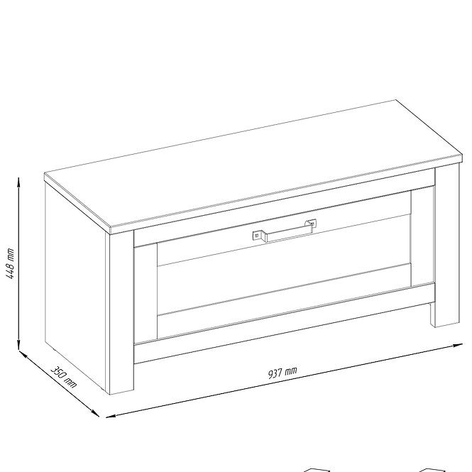 Schuhschrank Vesper 2 Weiß/wotan 44.8X93.7X35