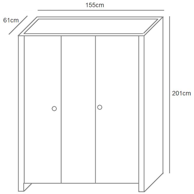 Schrank Berg 9 Cream/Eiche Gold