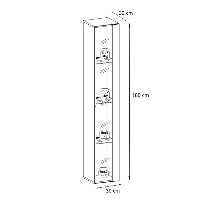 Vitrine Switch glas WW1 graphit + LED