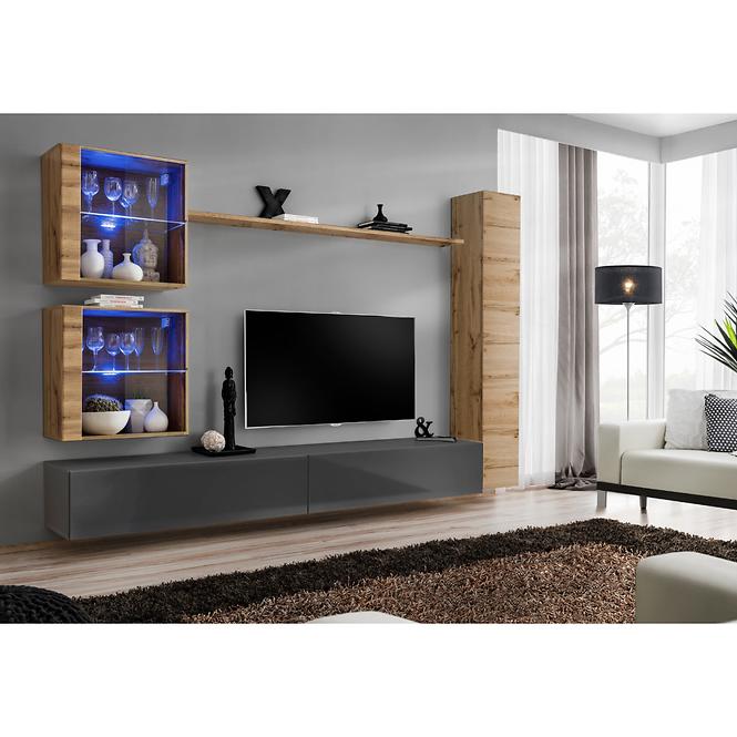 Vitrine Switch WW3 Eiche Wotan +LED