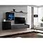 Wohnwand Switch XV Glass +LED schwarz/graphit