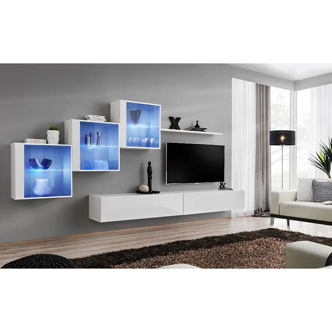 Wohnwand Switch XX Glass + LED weiß