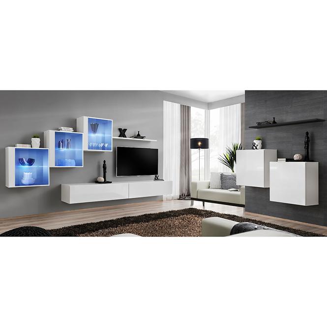 Wohnwand Switch XX Glass + LED weiß