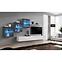 Wohnwand Switch XX Glass + LED graphit/weiß