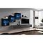 Wohnwand Switch XX Glass + LED schwarz/graphit