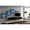 Wohnwand Switch XX Glass + LED graphit/schwarz