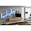 Wohnwand Switch XX Glass + LED weiß/Eiche Wotan